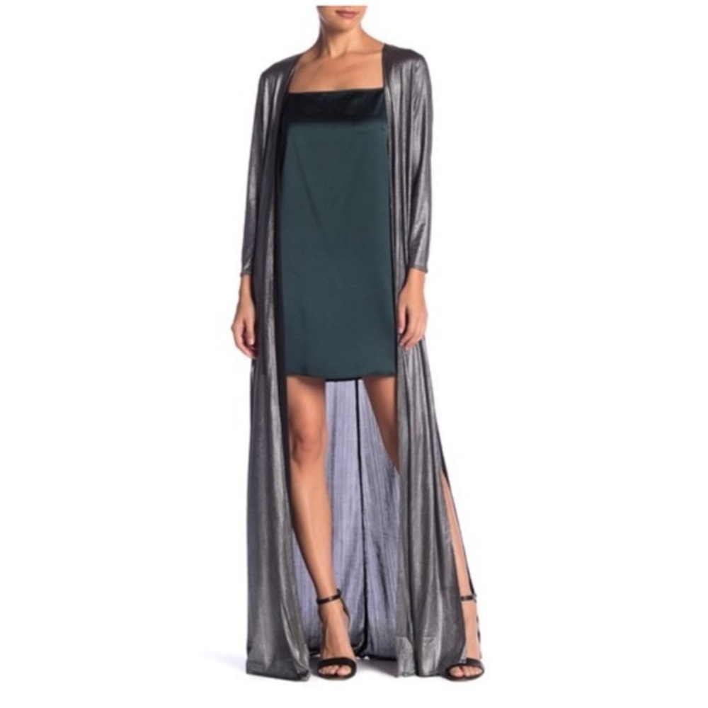 NWT Show Me Your Mumu Metallic Silver Electra Duster Sz L